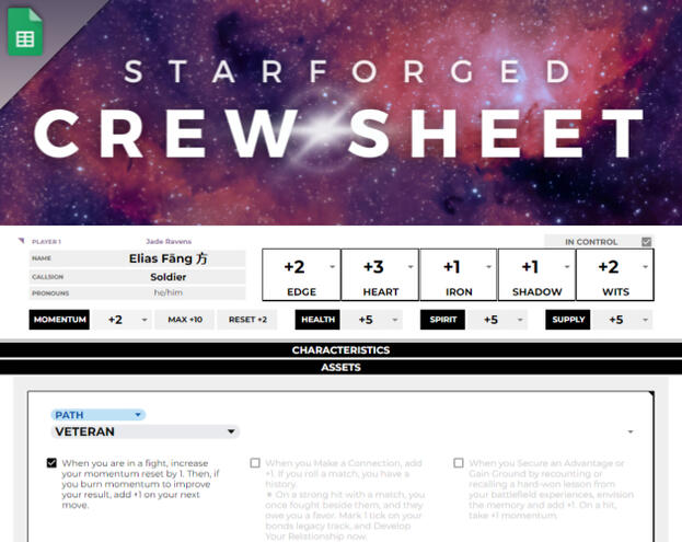Starforged Crew Sheet